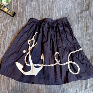 J. Crew Navy Nautical Anchor Skirt - Size 6